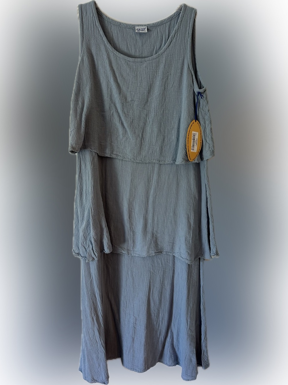 NWT - Oh My Gauze Dusty Blue Tiered Gauze Dress - size 2 (L/XL, 12-14)